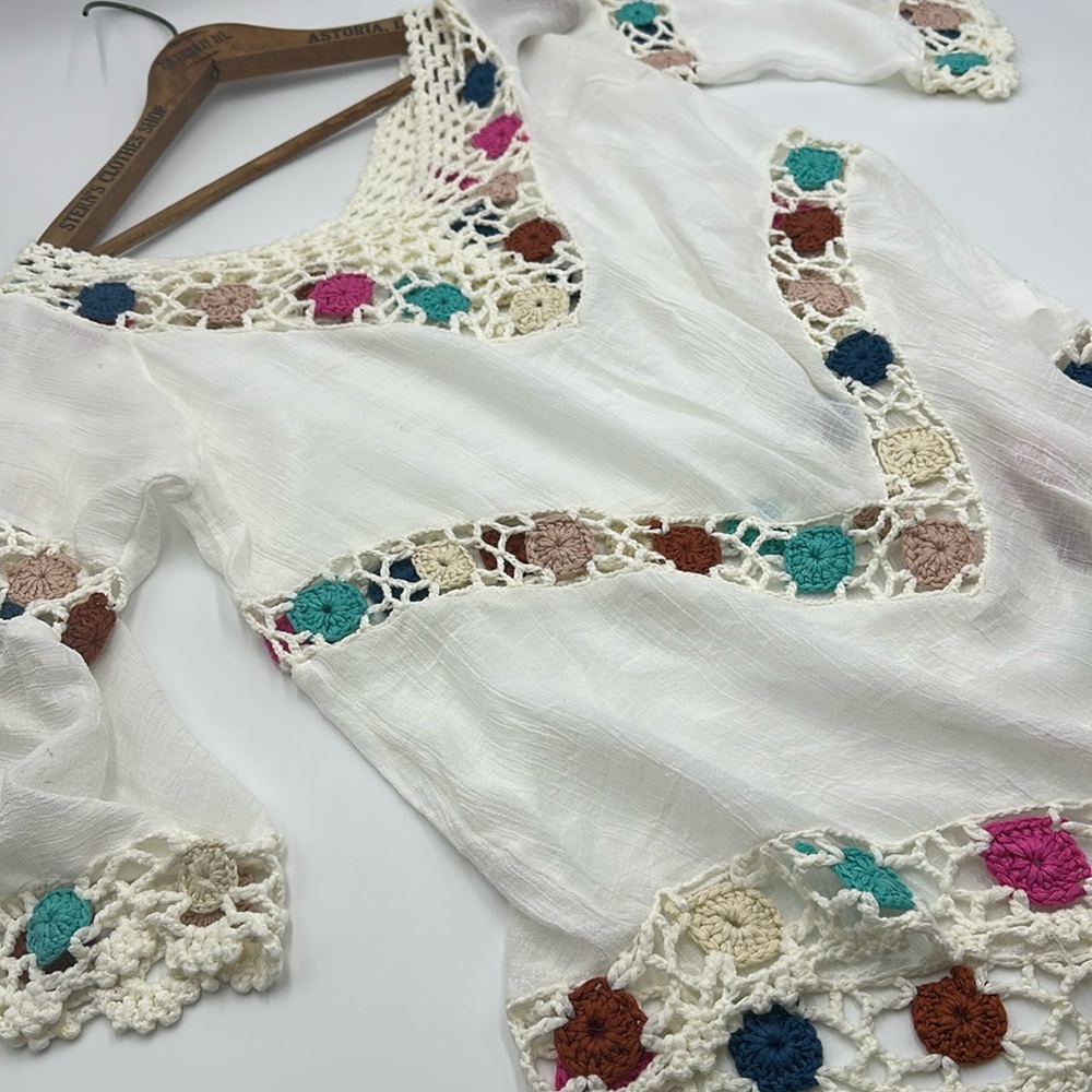 Royal Rose Crochet Bohemian Cover Up S/M